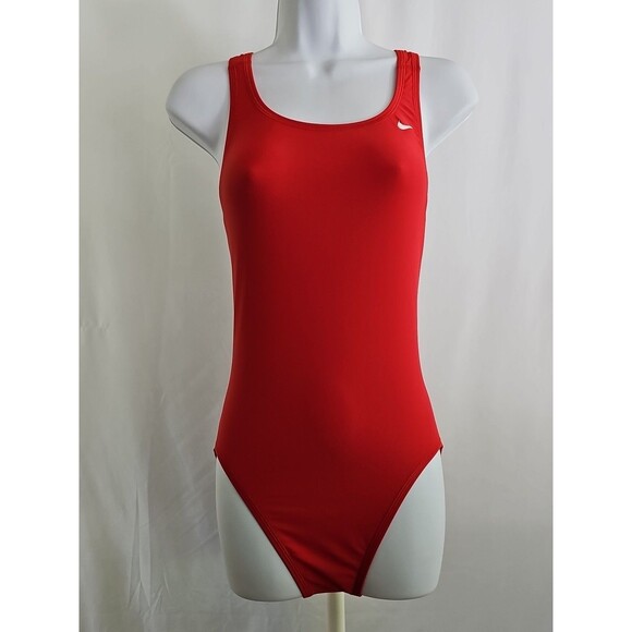 Nike Swimsuit Women's Red One Piece Bathing Suit Size 10 - Picture 1 of 9